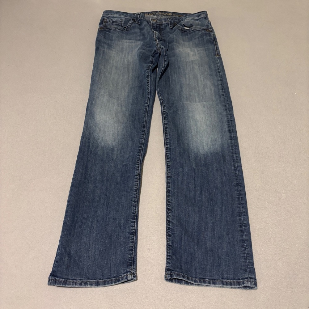 Mavi Zach Mens Straight Leg Jeans Blue Regular Rise Medium Wash 36x34 Casual